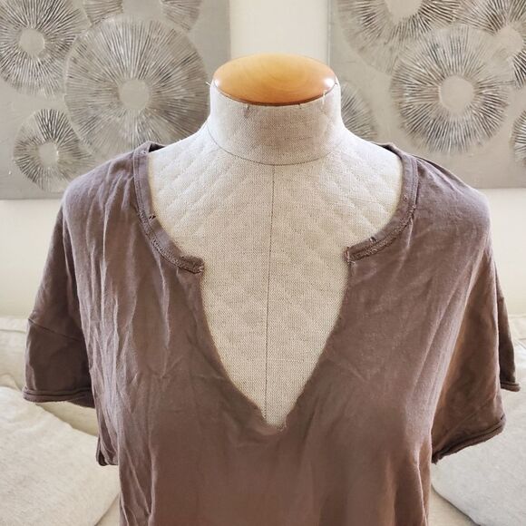 Free People Lilly Side Tie Tee Sz XS - Picture 4 of 11